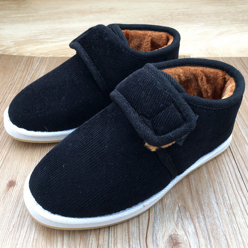 Plus Size Velcro Heat Retention Slippers - Black - EU42(US7.5) - image 1