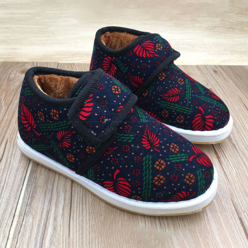 Plus Size Flower Plant Leopard Print Slippers - Navy Blue - EU42(US7.5) - image 6