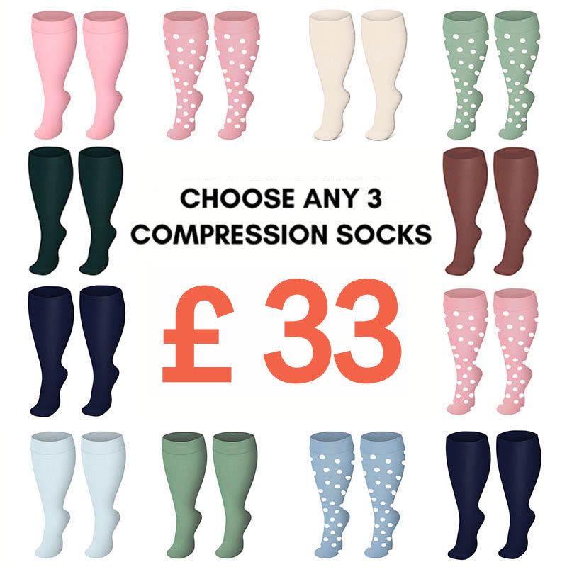 Plus Size Solid Color Compression Socks - image 0
