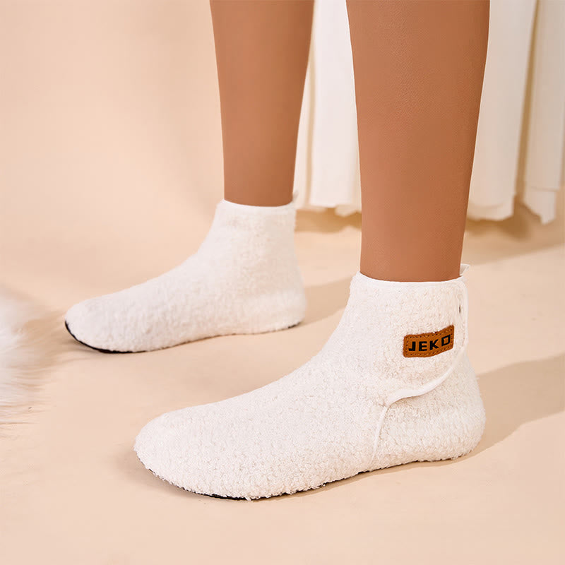 Plus Size Solid Color Velcro Slippers - image 0