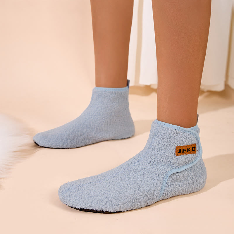 Plus Size Solid Color Velcro Slippers - image 3