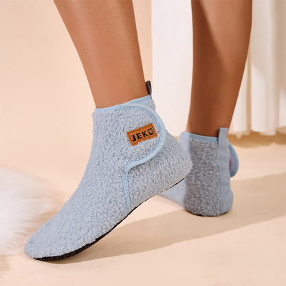 Plus Size Solid Color Velcro Slippers - image 4