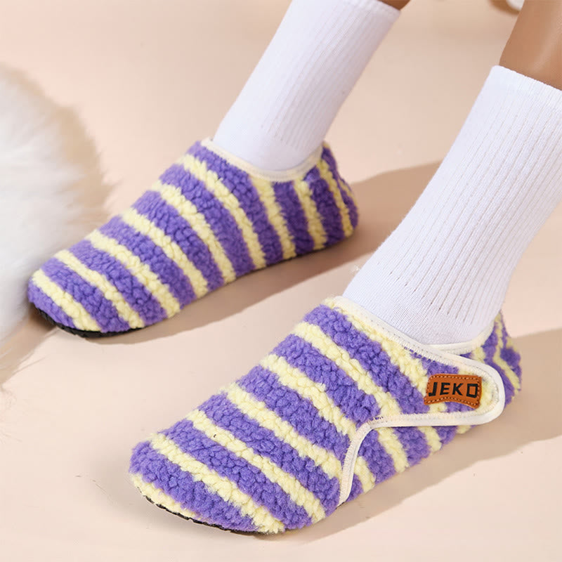 Plus Size Velcro Stripe Slippers - image 3
