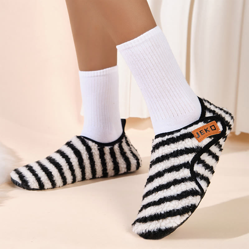 Plus Size Velcro Stripe Slippers - image 1