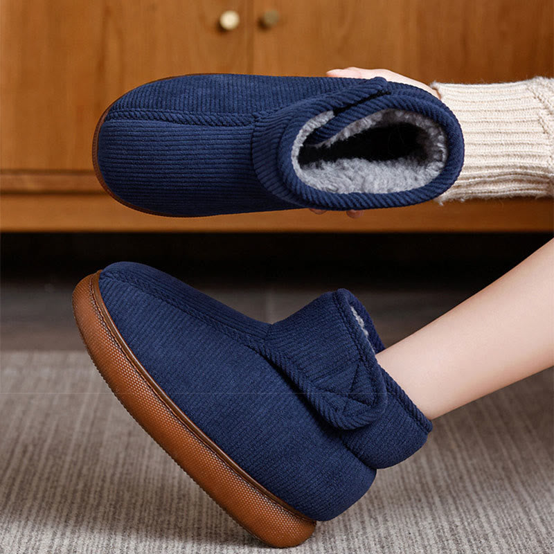 Plus Size Fleece Lined Velcro Slippers - image 1
