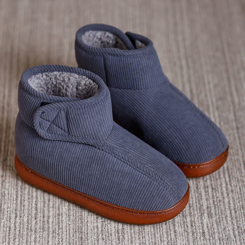 Plus Size Fleece Lined Velcro Slippers - Grey - EU47-48(US11-12) - image 12
