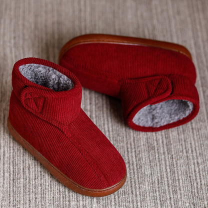 Plus Size Fleece Lined Velcro Slippers - Red - EU47-48(US11-12) - image 14