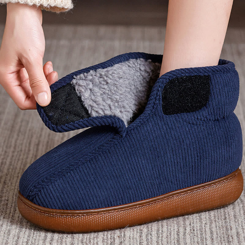 Plus Size Fleece Lined Velcro Slippers - image 2