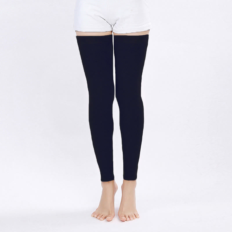 Plusock Solid Color Long Thigh Sleeves - Navy Blue - XL - image 8