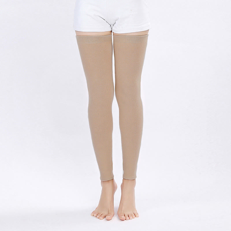 Plusock Solid Color Long Thigh Sleeves - Camel - XL - image 5