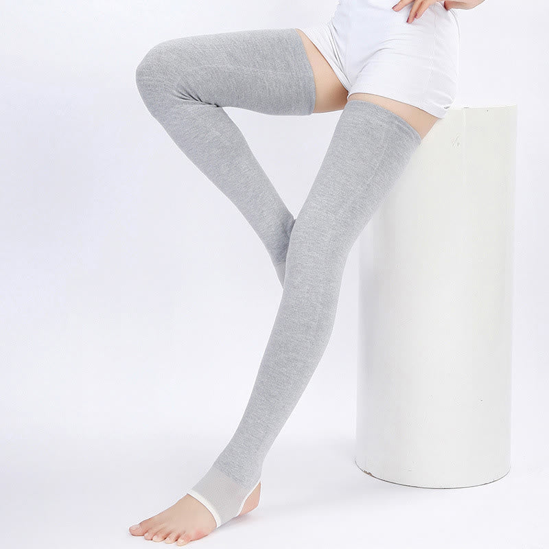 Plusock Smooth Stirrup Thigh Sleeves - Light Gray - XL - image 5
