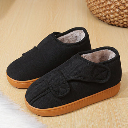 Plus Size Velcro Loose Slippers - Black - EU47-48(US12-12.5) - image 10