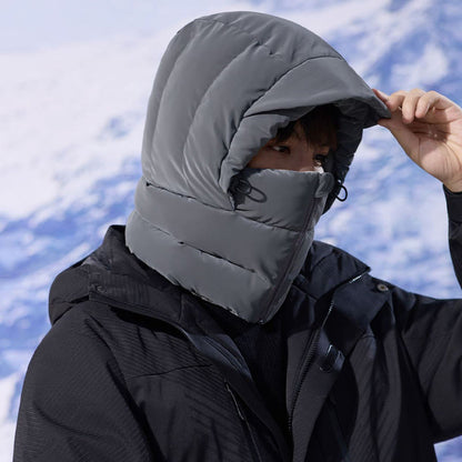 Winter Fleece Lined Hooded Scarf - Dark Grey - One Size - image 6