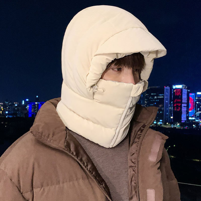 Winter Fleece Lined Hooded Scarf - White - One Size - image 5