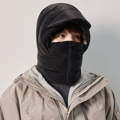 Winter Fleece Lined Hooded Scarf - Black - One Size - image 3