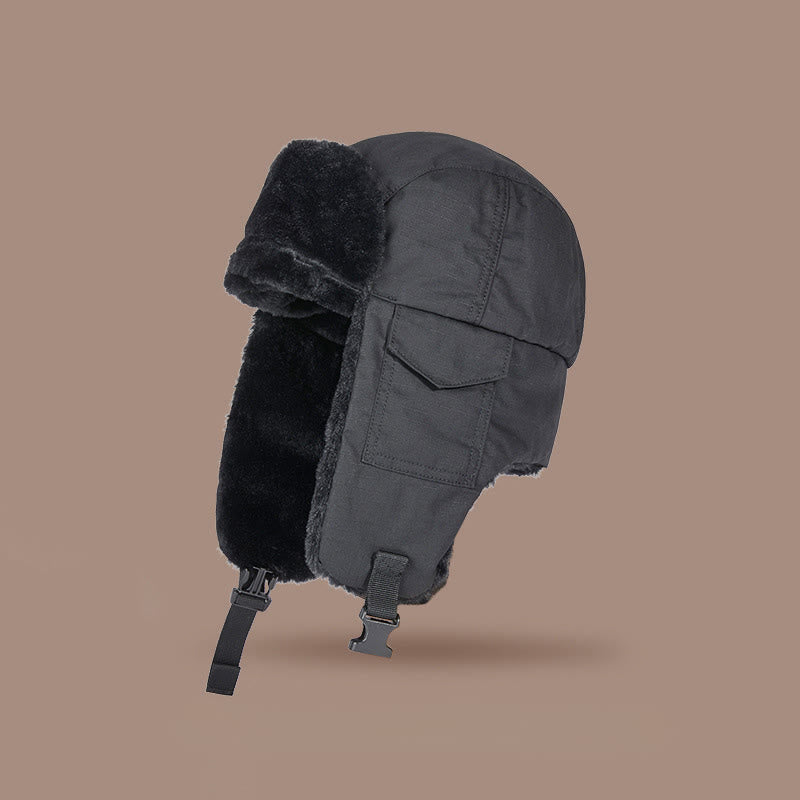 Warm Ear Protecting Hat - Black - One Size - image 3