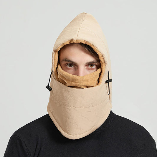 Windproof Outdoor Riding Hooded Scarf - Khaki - One Size - image 0