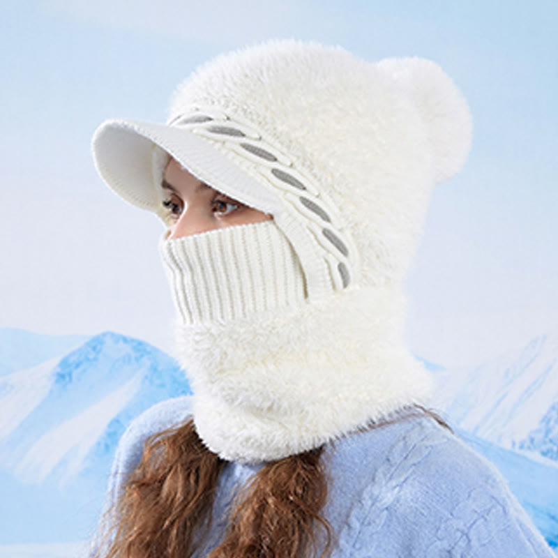 Warm Fleece Trapper Cap Hooded Scarf - image 10