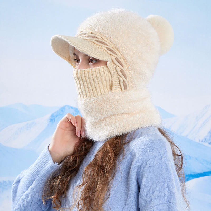 Warm Fleece Trapper Cap Hooded Scarf - image 1