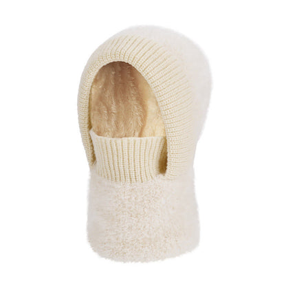 Warm Winter Hooded Scarf - Beige - One Size - image 9