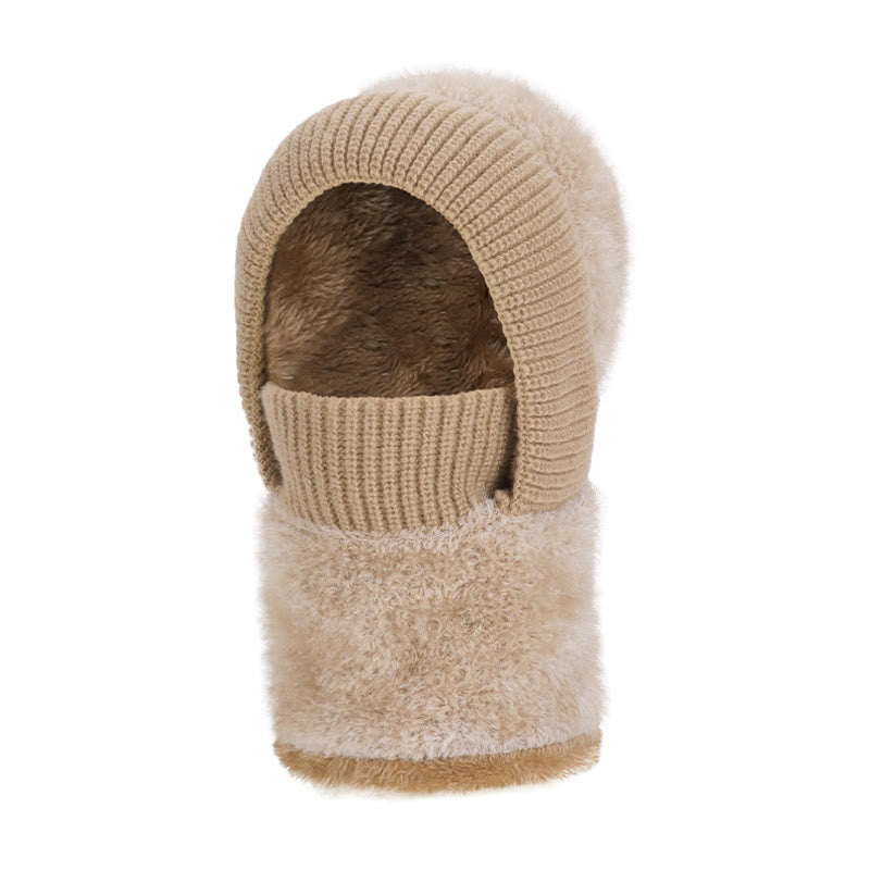 Warm Winter Hooded Scarf - Khaki - One Size - image 14