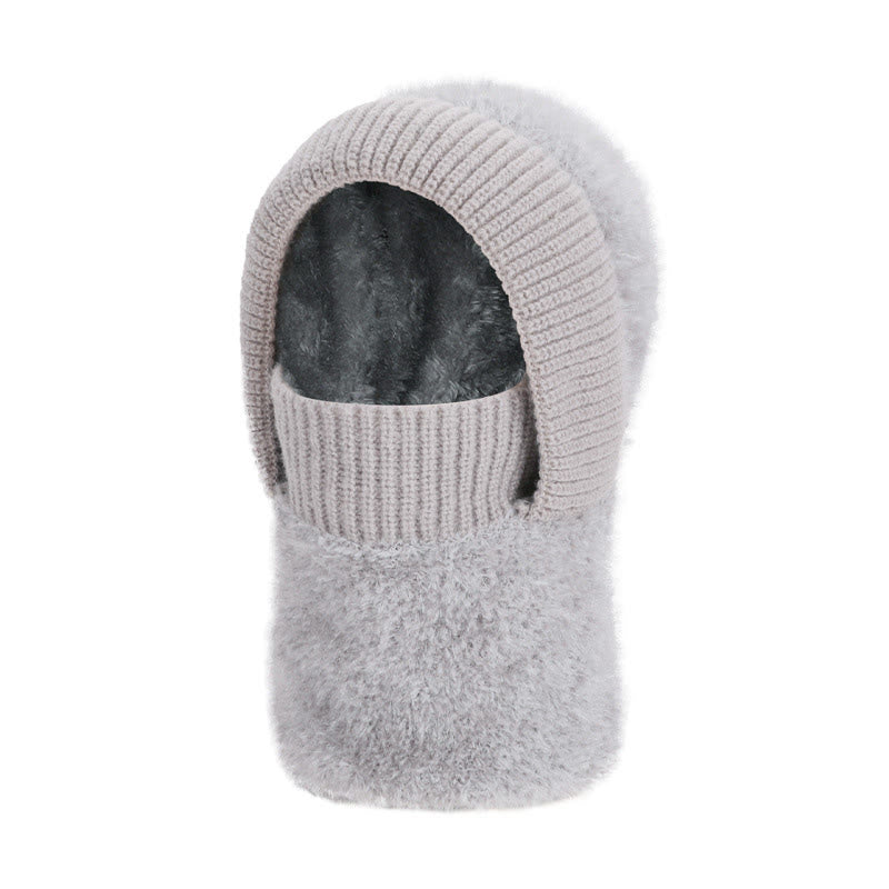 Warm Winter Hooded Scarf - Grey - One Size - image 12