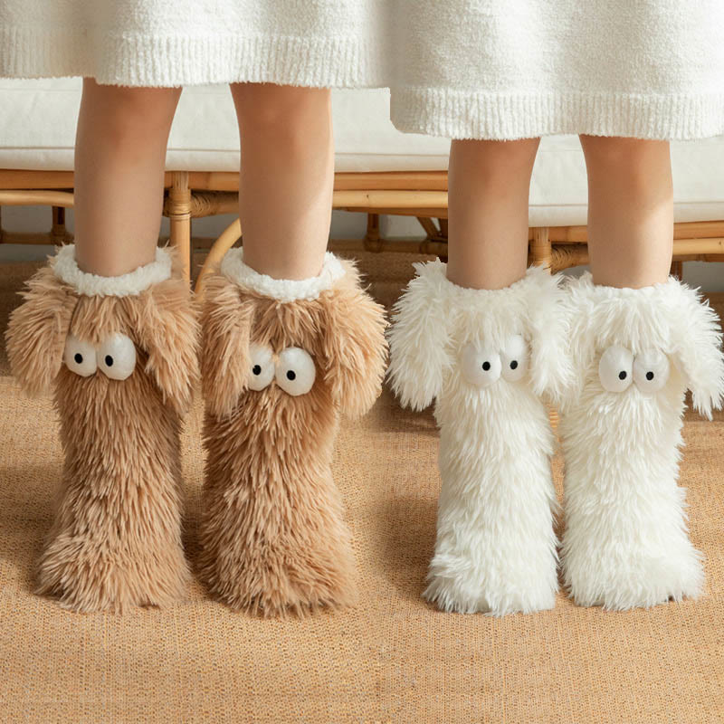 Plus Size Fluffy Monster Indoor Slipper Socks - image 0