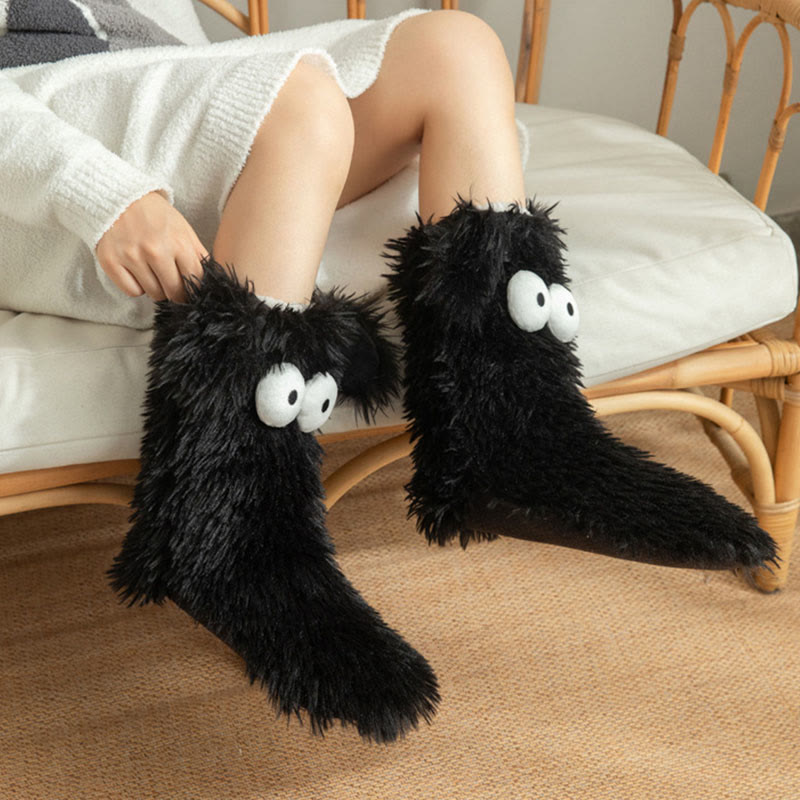 Plus Size Fluffy Monster Indoor Slipper Socks - image 2