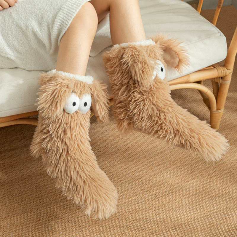 Plus Size Fluffy Monster Indoor Slipper Socks - image 3
