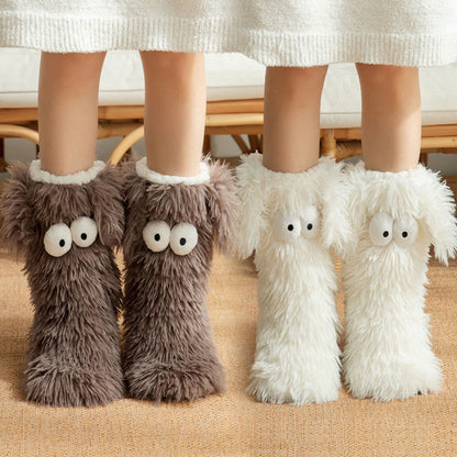 Plus Size Fluffy Monster Indoor Slipper Socks - image 6