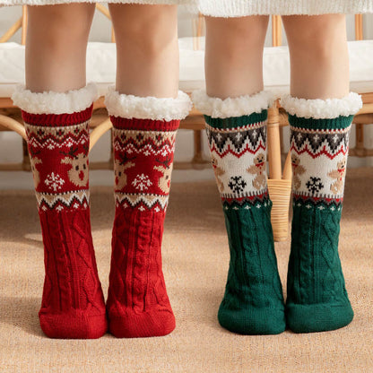 Plus Size Christmas Reindeer Santa Claus Slipper Socks - image 0