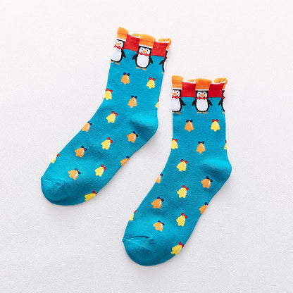 Funny Cartoon Quarter Socks(6 Pairs) - Blue - EU36-40(US3-7) - image 12