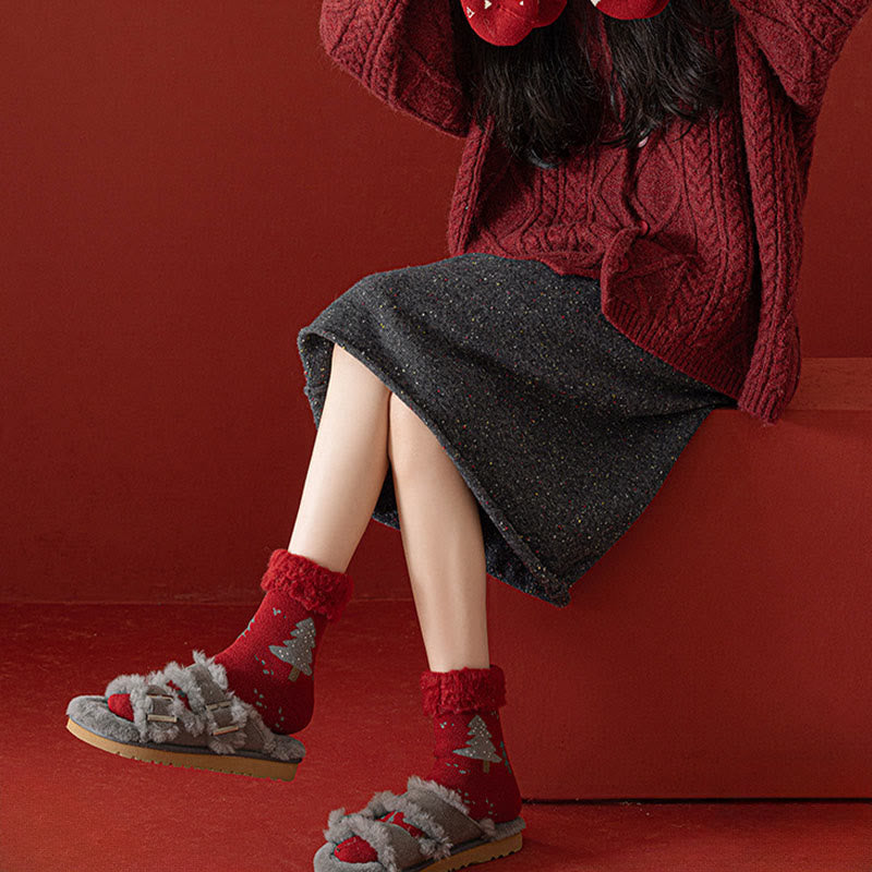 Reindeer Rabbit Thick Quarter Socks(3 Pairs) - image 5