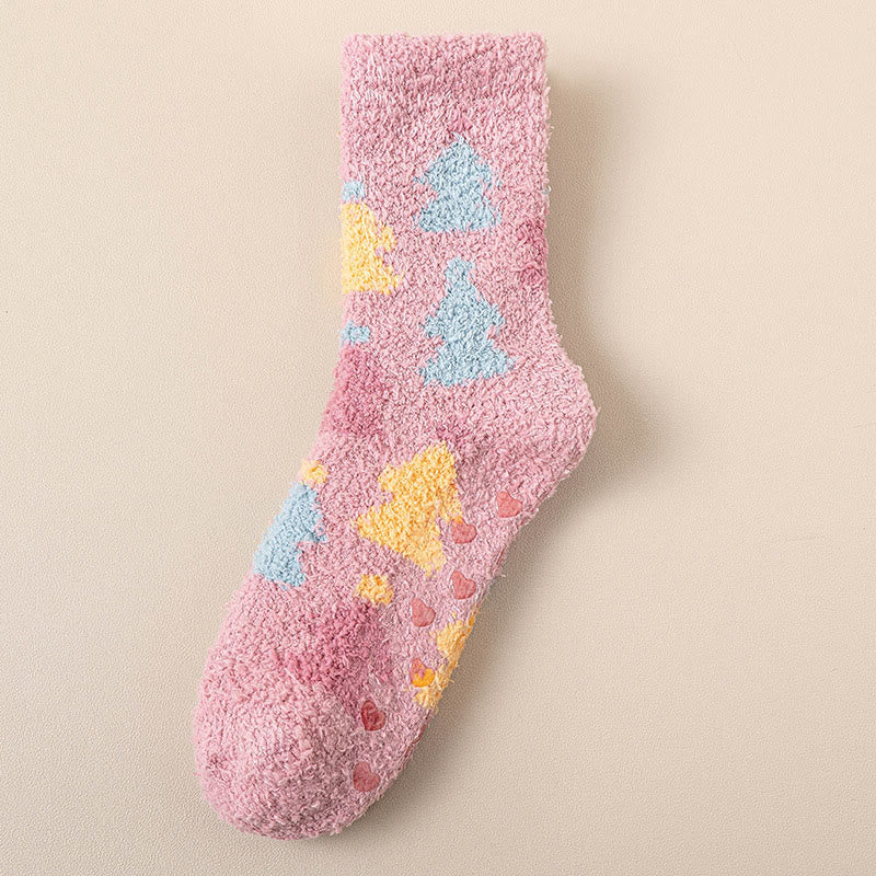 Non Shedding Coral Fleece Slipper Socks - Pink - EU36-40(US3-7) - image 10