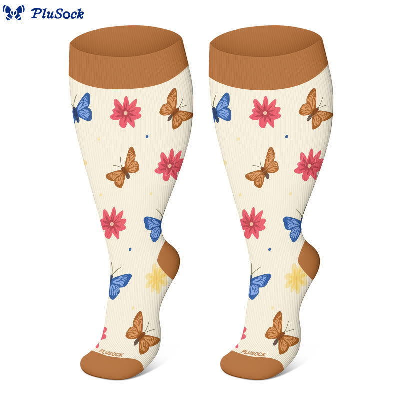 Plus Size Bees Butterflies Compression Socks(3 Pairs) - image 2