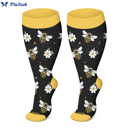 Plus Size Bees Butterflies Compression Socks(3 Pairs) - image 3