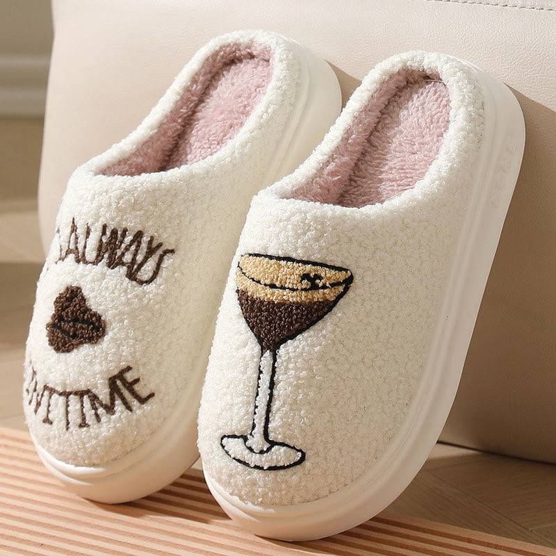 Plus Size Cocktail Glass Slippers - White - EU44-45(US9-10) - image 3