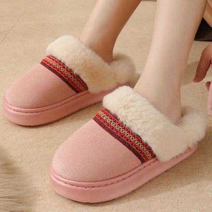 Plus Size Lace Ethnic Style Slippers - image 1