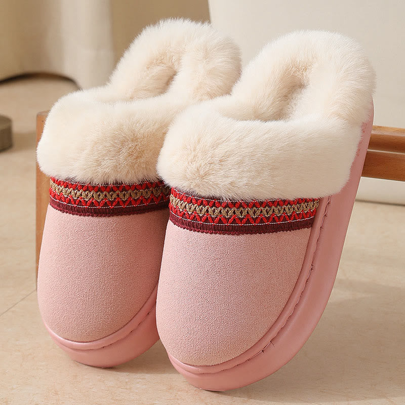 Plus Size Lace Ethnic Style Slippers - Pink - EU44-45(US9-10) - image 10