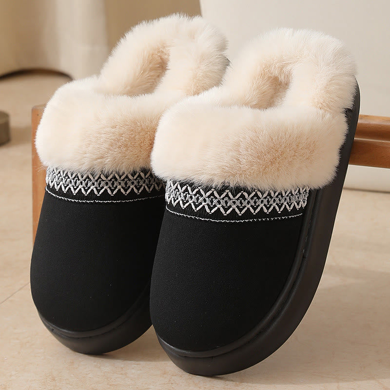 Plus Size Lace Ethnic Style Slippers - Black - EU44-45(US9-10) - image 14