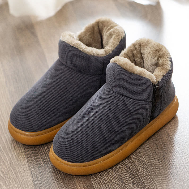 Plus Size Soft Zipper Slippers - Grey - EU48-49(US12-12.5) - image 11