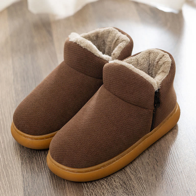 Plus Size Soft Zipper Slippers - Coffee - EU48-49(US12-12.5) - image 8