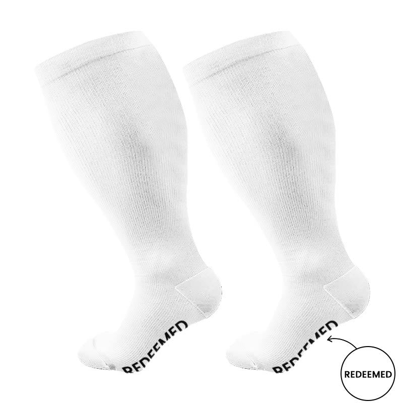 Plus Size Forgiven Blessed Redeemed Compression Socks(3 Pairs) - image 7