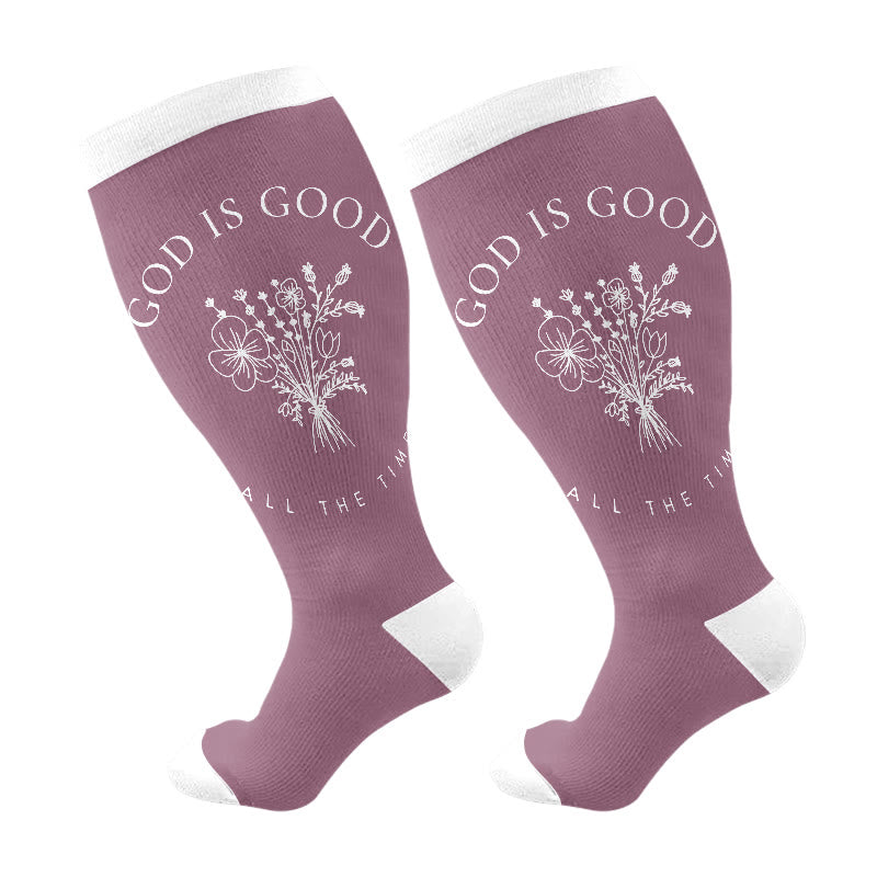 Plus Size Christian Faith Compression Socks(3 Pairs) - Purple(1 Pair) - 4XL - image 9