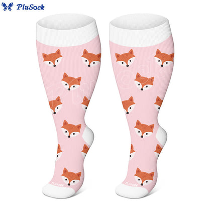 Plus Size Fox Mushroom Compression Socks(3 Pairs) - image 5