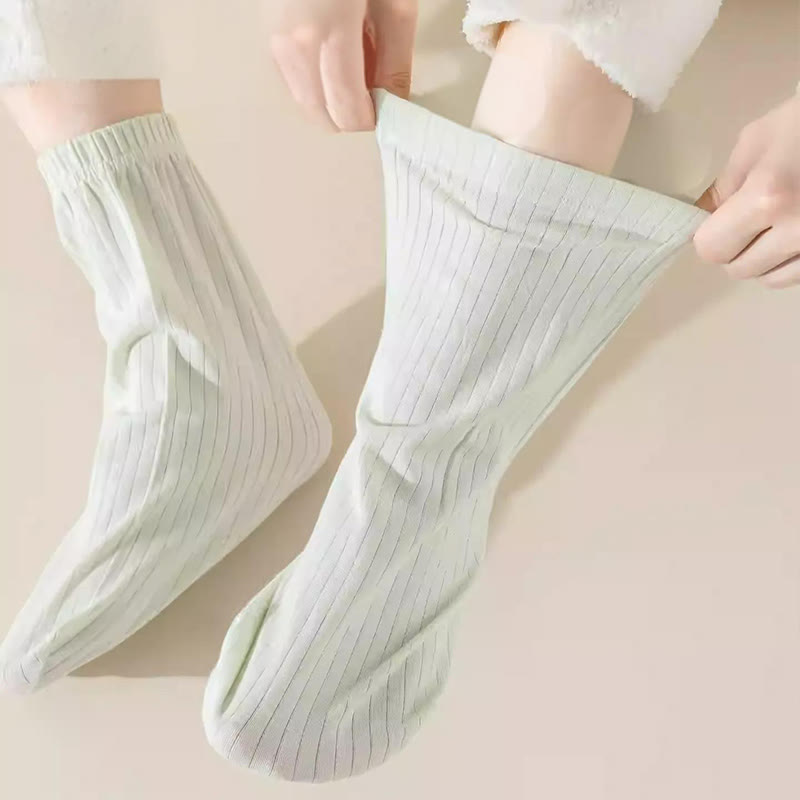 Plus Size Soft Cotton Bedtime Quarter Socks(2 Pairs) - image 1