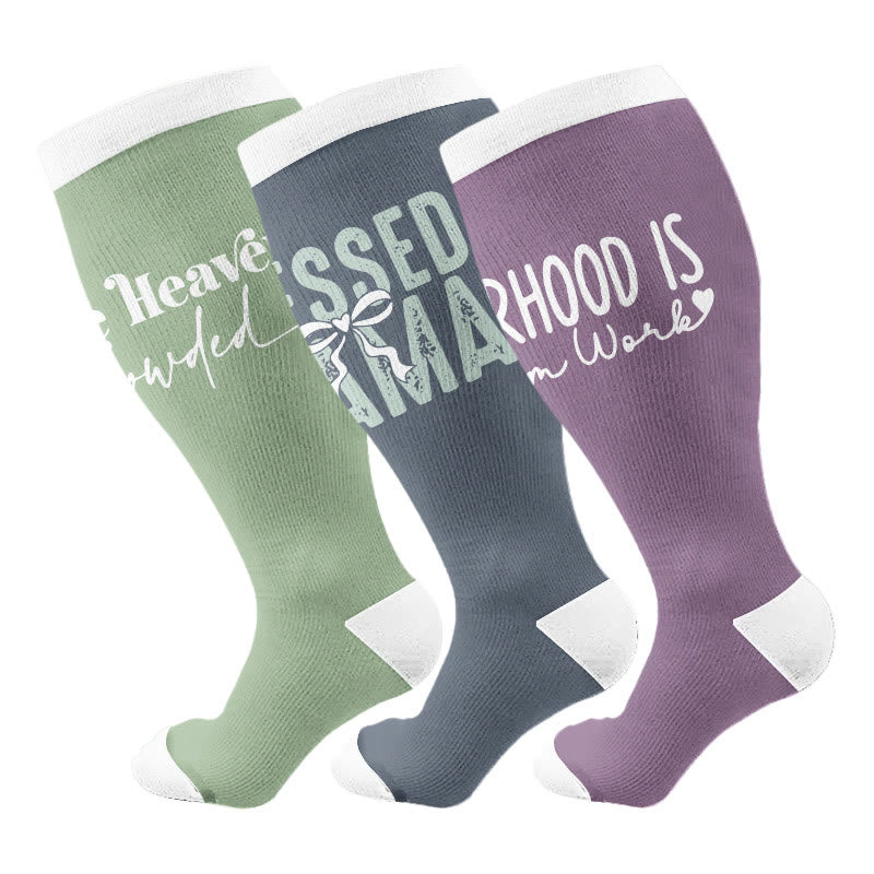 Plus Size Christian Mom Compression Socks(3 Pairs) - Multicolor - 4XL - image 1