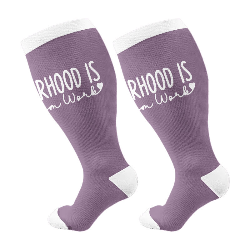 Plus Size Christian Mom Compression Socks(3 Pairs) - Purple(1 Pair) - 4XL - image 2