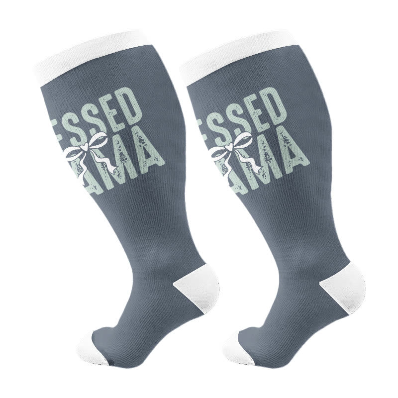 Plus Size Christian Mom Compression Socks(3 Pairs) - Grey(1 Pair) - 4XL - image 3