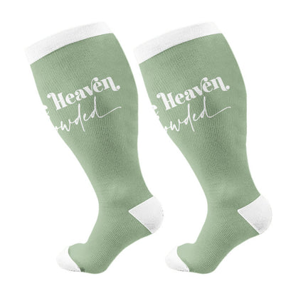 Plus Size Christian Mom Compression Socks(3 Pairs) - Green(1 Pair) - 4XL - image 4